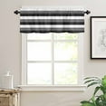 thumbnail image 3 of Hokiten Rod Pocket Curtain Valance, Grey Black White Striped Farmhouse Window Valance for Living Room, Bedroom, Kitchen Farmhouse Stripes 42"W x 12"L, 3 of 8
