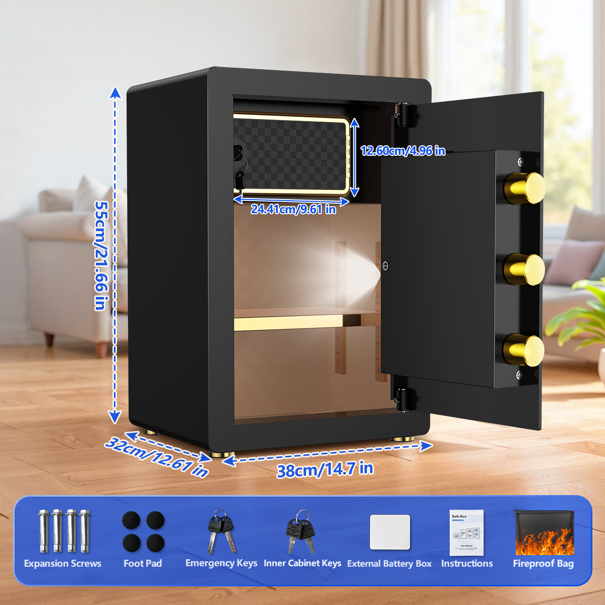 SYSENFO 5.0 Cu Ft Digital Security Safe Box photo 2