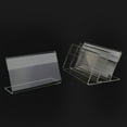 thumbnail image 1 of 20pcs Acrylic Sign Holder with Horizontal Slanted Back,Clear Holder Picture Photo Frames, Office Desktop, 1 of 5