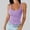 Purple, variant on Adeawade Tank Tops Womens Spaghetti Strap Scoop Neck Ribbed T Shirt Slim Fitted Camisole Sleeveless Layering Shirts Retro Vest Tops Red S