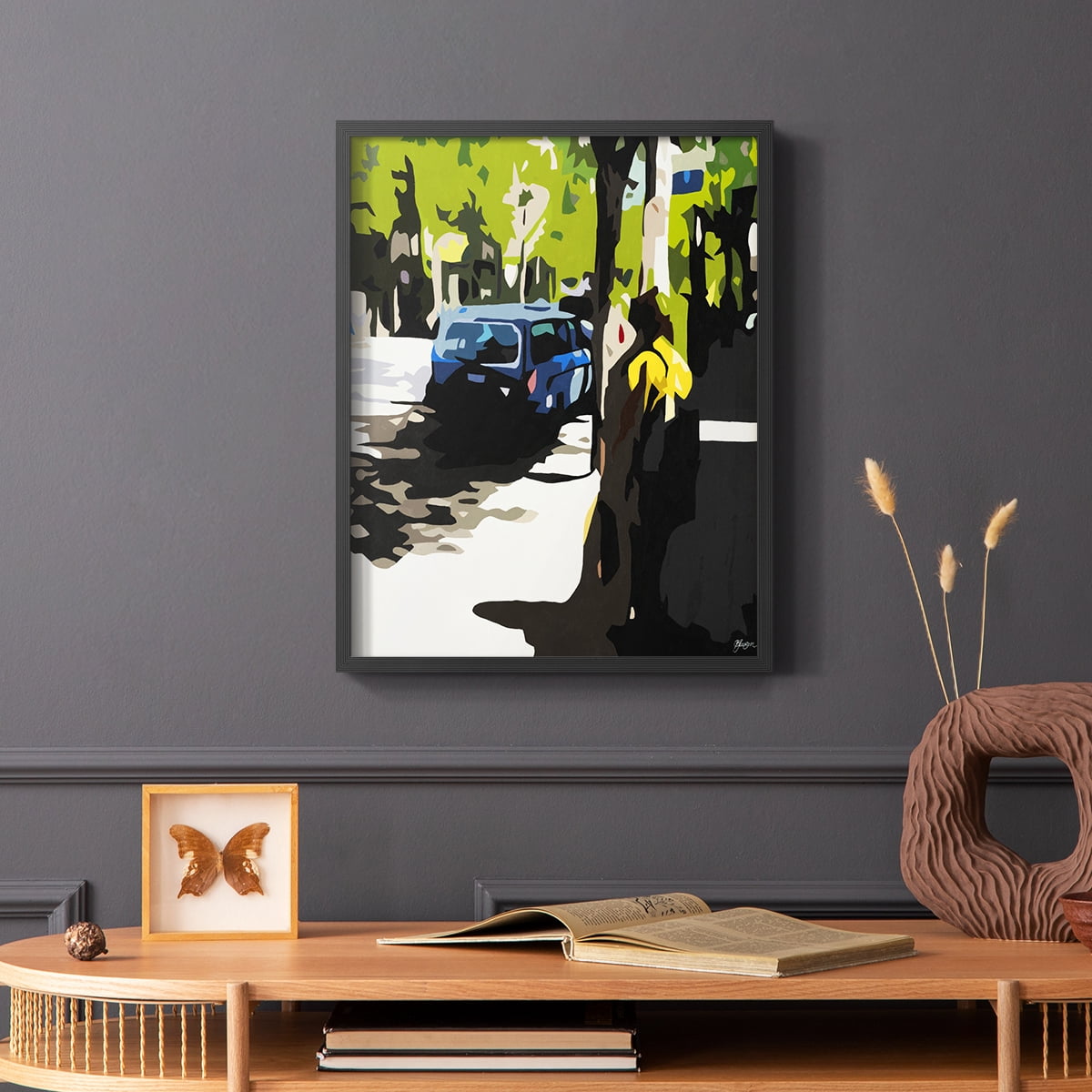A Volvo in Ballard in Paper Solid Wood 8 x 10 Framed Print