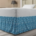 thumbnail image 1 of Floral Bed Skirt, Top View Setting of 4 Petal Summer Flowers on a Plain Background Garden Art, Elastic Bedskirt Dust Ruffle Wrap Around for Bedding Decor, 4 Sizes, Sea Blue and White, by Ambesonne, 1 of 2