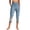 Blue#1, variant on Qingpeng Womens Capri Leggings Floral Printed High Waisted Tummy Control Capris Casual Trendy Yoga Pants with Pockets