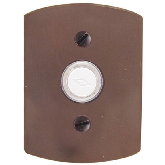 Emtek 2424 4-1/2" Height #4 Style Bronze Lighted Doorbell Rosette From The Sandcast Bronze