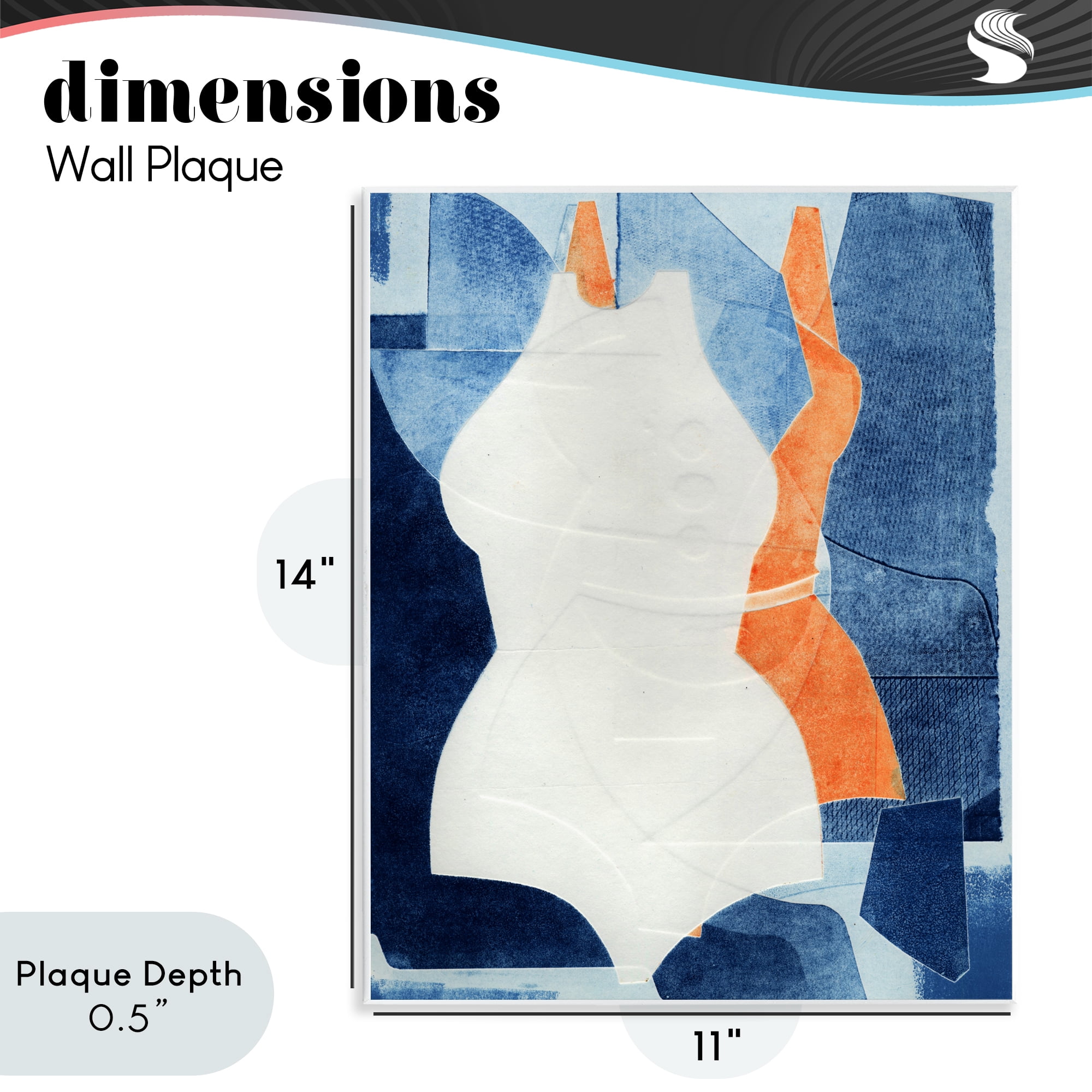 Stupell Industries Abstract Fashion Shapes Blue Wall Plaque Art, design by Stacy Milrany