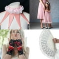 thumbnail image 4 of NAMZI 4cmx5yard 2-Layer Ruffle Chiffon Lace Ribbon, Double-Layer Pleated Satin Organza Trim for Home, DIY, Sewing & Crafts, Costumes, Light Pink White, 4 of 4