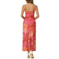thumbnail image 3 of INSPIRE CHIC Boho Floral Print Dresses for Women's Sleeveless Spaghetti Strap Maxi Dress Pink XS, 3 of 5