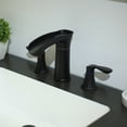 thumbnail image 3 of Sunrinx 8'' Widespread Bathroom Faucet 2-Handle Waterfall Sink Faucet 360° Swivel Spout Matte Black 3-Hole with Drain Assembly, 3 of 12