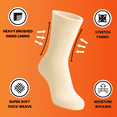 thumbnail image 4 of Heat Logic Women's 2-Pack Winter Thermal Socks, Soft and Insulated with Brushed Lining (Camel/Camel Marled), 4 of 7