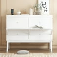 thumbnail image 2 of Bellemave Full Murphy Bed with Storage & Charging Station, Wood Cabinet Bed with Removable Shelves on Each Side, Murphy Bed Chest Bed Frame for Guest Bedroom, Living Room（White）, 2 of 9