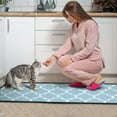 thumbnail image 7 of Moroccan Trellis Kitchen Mats Set 2 Pieces Super Waterproof Non-Slip Soft Kitchen Rugs Machine Washable Kitchen Floor Mat for Kitchen,Floor, Bathroom, Sink, Laundry (Blue, 17" x 24"/17" x 48"), 7 of 7