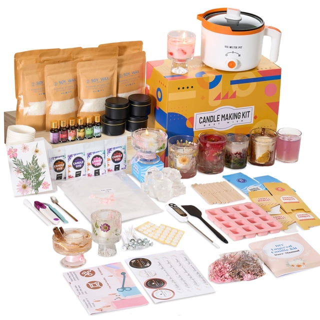 Kit para hacer velas WcoDusak de cera de soya y cera gel 2 en 1