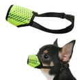 thumbnail image 1 of Bozal para perros, bozal de malla suave para perros pequeños, medianos y grandes, bozal para cachorros para morder, masticar y acicalar (verde fluorescente), 1 of 7
