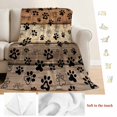 thumbnail image 5 of Brown Beige Blanket Soft Cozy Warm Throw Blanket for Couch, Plush Fuzzy Flannel Fleece Blankets for Sofa, Rustic Farmhouse Dog Paw Vintage Bed Blankets Lightweight Gifts for Women, 40"x50", 5 of 9