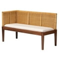 thumbnail image 2 of bali & pari Tabanan Brown Rattan Acacia Wood 2-Piece Dining Nook Banquette Set, 2 of 8