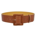 thumbnail image 2 of 2 1/4" Wide Ladies High Waist Faux Crocodile Print Patent Leather Fashion Belt, 2 of 3