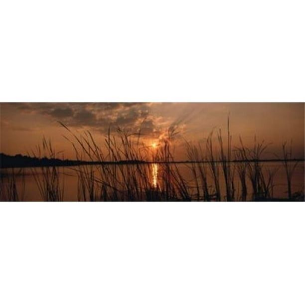 Panoramic Images PPI96160L Coucher de Soleil sur un Lac Lac Austin Texas Affiche Imprimée par Panoramic Images - 36 x 12