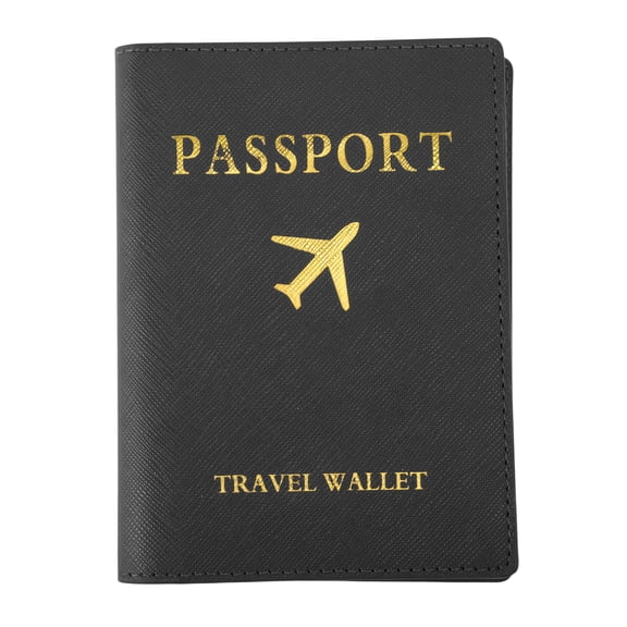 Unique Bargains 1 Pc Passport Holder Portable Passport Sleeve Black