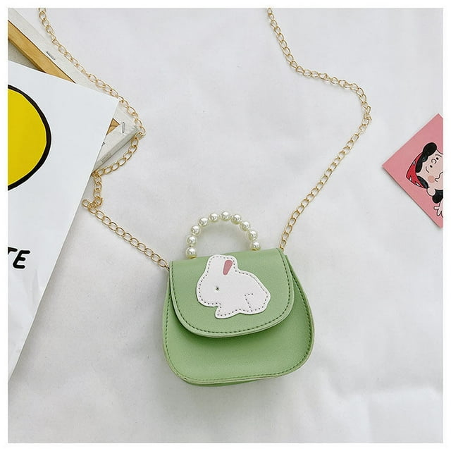Little Girls' Cute Rabbit Crossbody Purse Small Bow Shoulder Bag Handbag for Kids - Green,Bunny