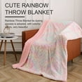 thumbnail image 7 of Lochas Rainbow Throw Blanket Colorful Soft Blanket ,Warm Cozy Luxurious Shaggy Fuzzy Plush Sherpa Blanket for Girls Couch Sofa Bed Living Room Home Decor, 50"x60",Pink Rainbow, 7 of 7