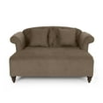 thumbnail image 2 of Noble House Ackland Indoor Upholstered Tufted Double Chaise Lounge, Brown, 2 of 10