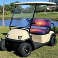 thumbnail image 4 of Pzuqiu Tropical Sunset Palm Tree Golf Cart Seat Cover Set - Breathable Stretch-Fit 2-Piece Kit | All-Weather Protection for EZGO, Club Car, Yamaha, 4 of 9