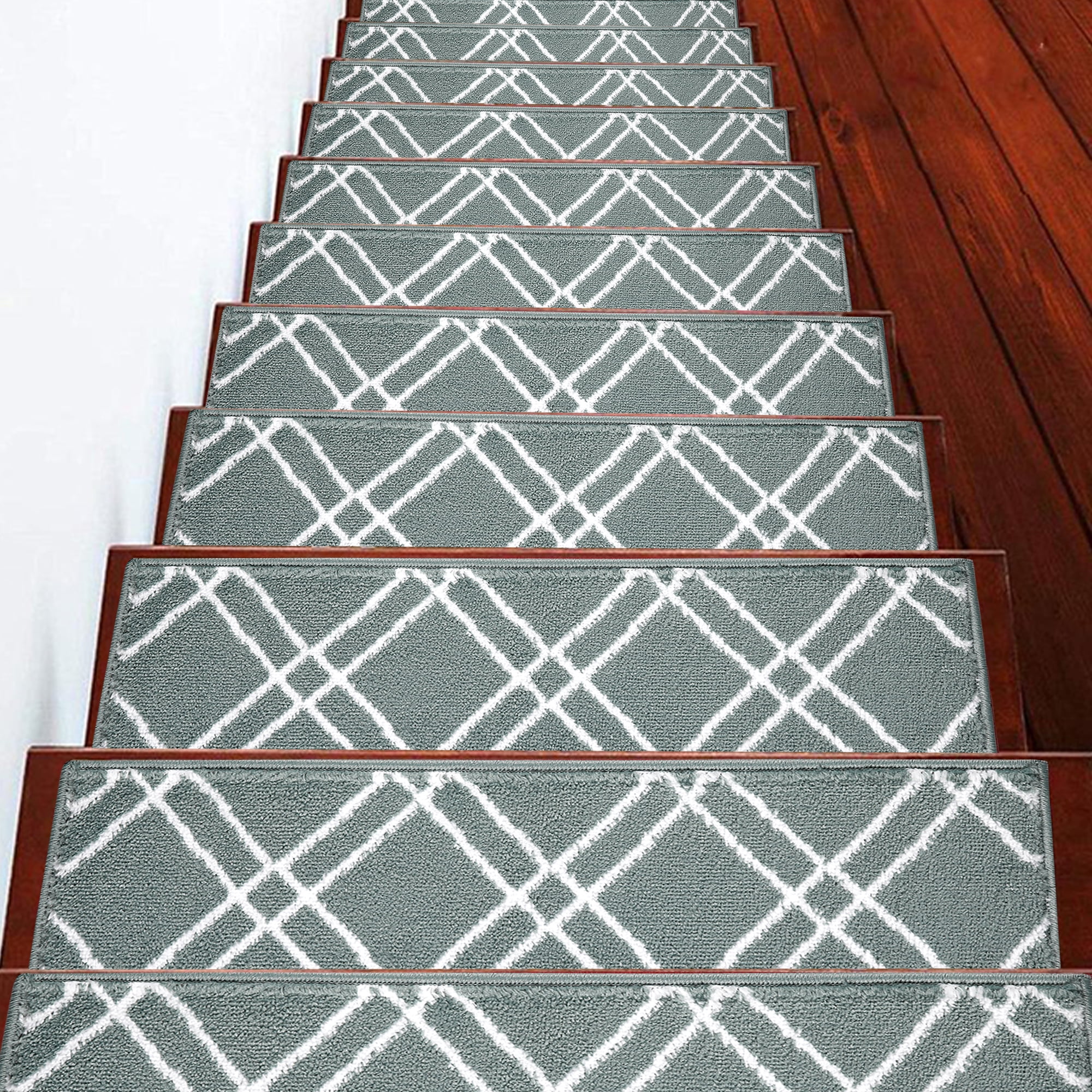 Vintage Collection Contemporary, Cozy, Vibrant and Soft Stair Tread Mats & Rugs, 9'' x 28''