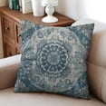 thumbnail image 5 of Ethnic Design Boho Decorative Linen Blue Carpet Pattern Throw Pillow Covers 18 X 18 Inch, Set Of 4, Linen Study Sofa Cushion Cover Indoor Living Room Home Decor, 5 of 6