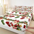 thumbnail image 3 of Homewish Christmas Stocking Queen Sheet Sets,Cartoon Santa Claus Flat Sheet,Happy New Year Queen Fitted Sheet For Boys Kids,Microfiber Bedroom Decor,4 Pieces, 3 of 7