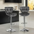 thumbnail image 3 of YEXJ Bar Stools, Stylish Adjustable PU Leather Swivel Barstools, Counter Height Bar Chair Set of 2 with Foma Padded for Home Kitchen, Grey, 3 of 10