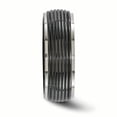 thumbnail image 3 of Edward Mirell Titanium Black Ti Grooved Step Edge 8mm Band EMR122, 3 of 7