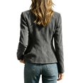 thumbnail image 6 of Sorvello Women’s Short Faux Suede Jacket Tailored Fit Notch Lapel Button Closure Structured Coat Gray XL, 6 of 6