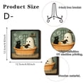 thumbnail image 2 of Cheapark Halloween Wooden Tabletop Sign, Bathroom Bedroom Shelf Tiered Tray Decor Plaque, Vintage Ghost Bathtub Black Cat Art Ornament with Metal Display Stand Single Wood Decor, 2 of 7