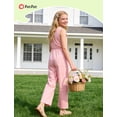 thumbnail image 6 of PatPat Girls Pants Sleeveless Wide Leg Jumpsuit Casual One Piece Romper 5-6 Years, 6 of 8