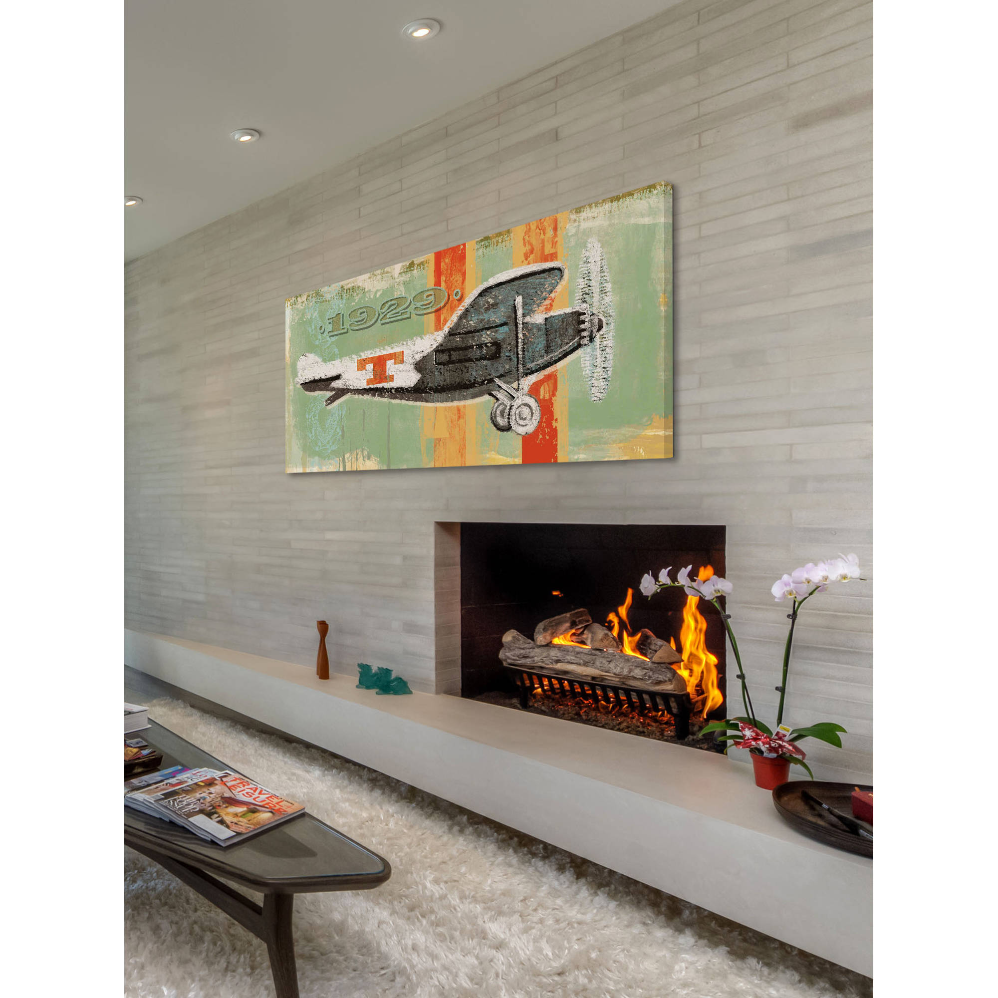 MARMONT HILL  - Vintage Plane 1929 Painting Print on Canvas - Multi-Color 24 x 12