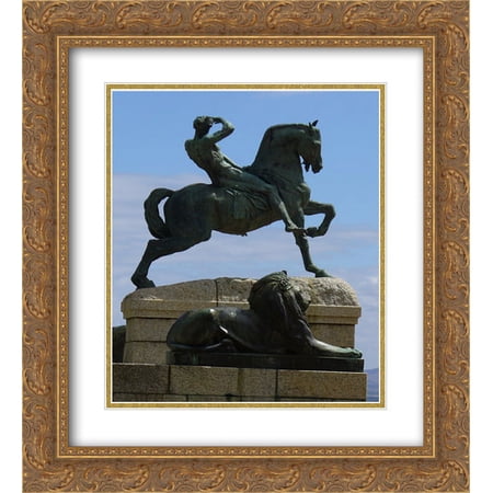 George Frederick Watts 2x Matted 20x24 Gold Ornate Framed Art Print 'Energy. Rhodes Memorial'
