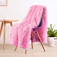 thumbnail image 1 of Homore Soft Fuzzy Faux Fur Throw Blanket, Decorative Shaggy Blanket for Couch Sofa Bed, 60" x 80" , Hot Pink, 1 of 9