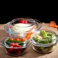 thumbnail image 2 of QUMONIN 1PC Heat-resistant Glass Pot Microwave Oven Glass Bowl with Cover Soup Pot (1L), 2 of 9
