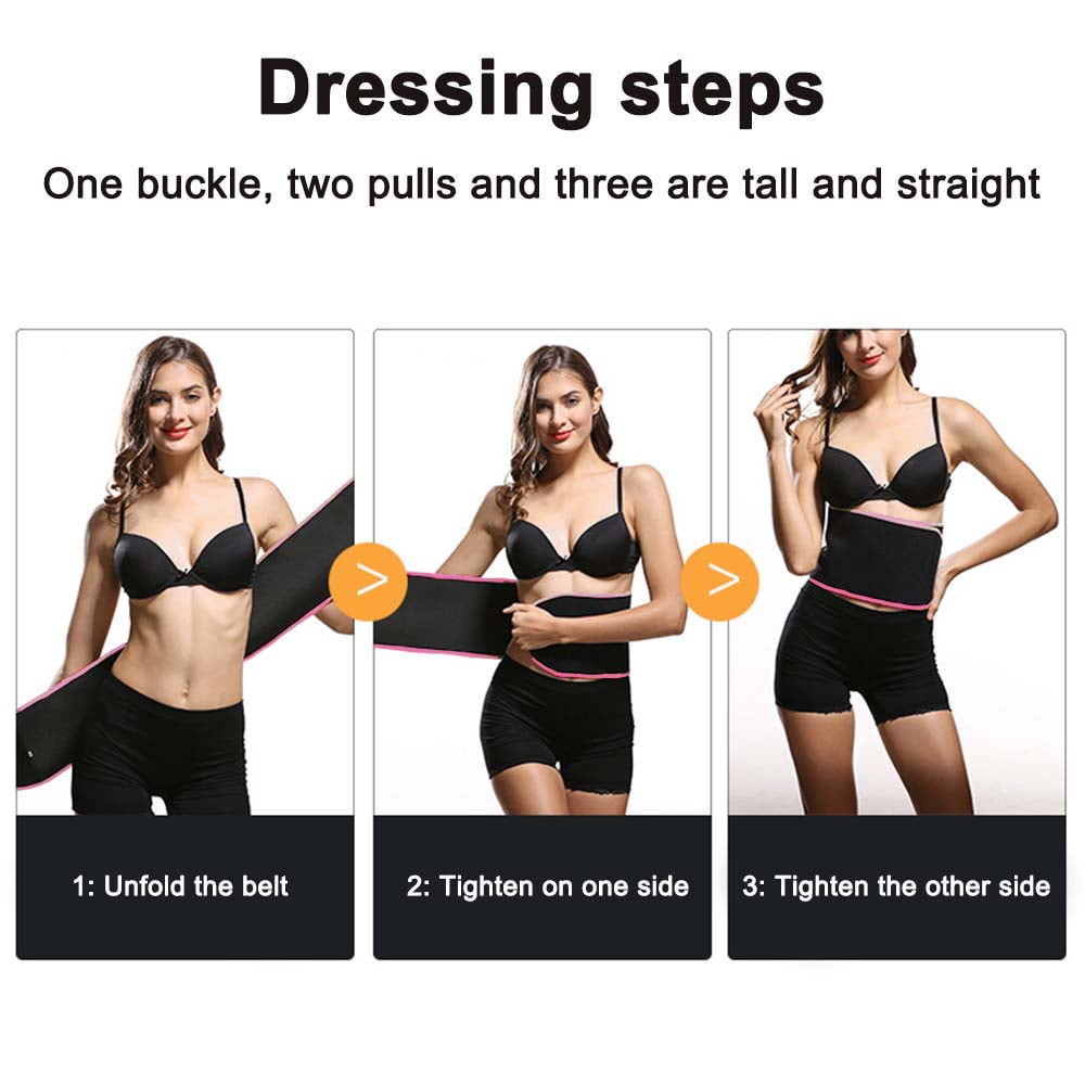 Waist Trimmer Belt Slimmer Kit Weight Loss Wrap Stomach Fat Burner Low Back and Lumbar Support with Sauna Suit Effect Pink Walmart