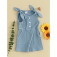 thumbnail image 3 of Suealasg Toddler Girls Rompers 6M 1T 2T 3T 4T Kids Girls Summer Casual Jumpsuit Sleeveless Ribbed Knitted Shorts Overalls, 3 of 9