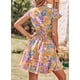 thumbnail image 2 of Vestido PRETTYGARDEN 2025 Floral Naranja Mini con Escote en V M, 2 of 8