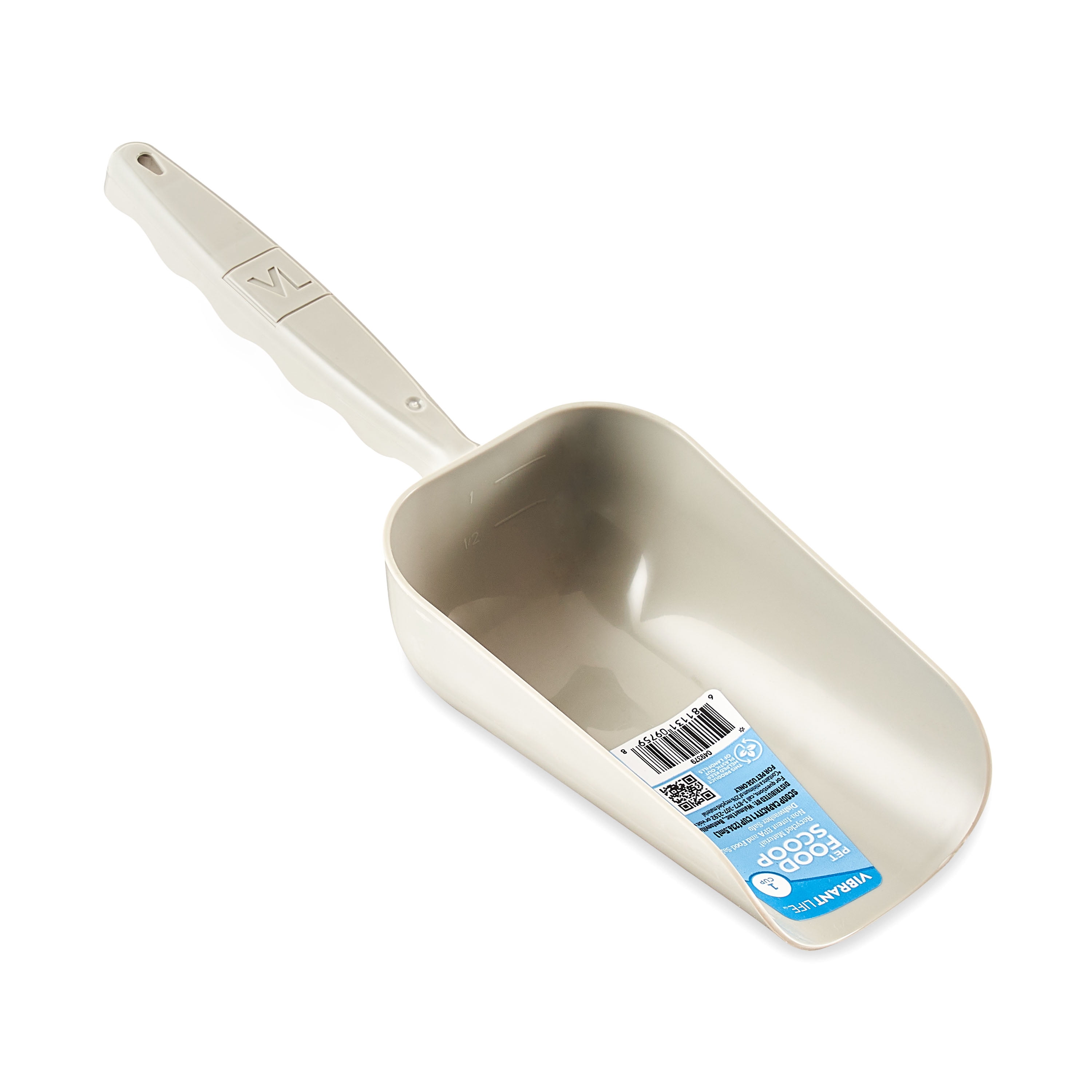 Vibrant Life Plastic Pet Food Scoop, Gray, 1-Cup Capacity