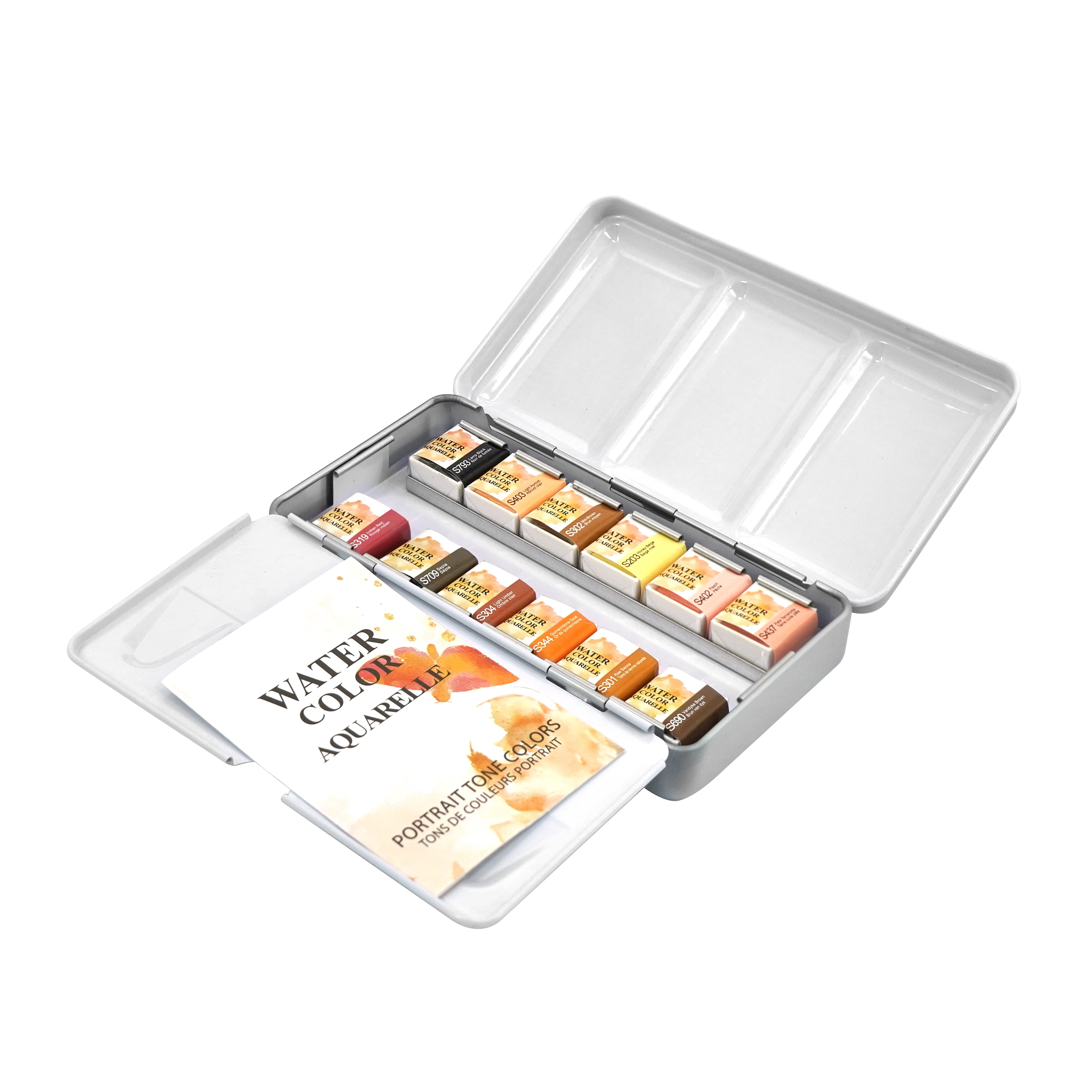 12 Half Pans Portrait Watercolor Set by Artist's Loft - Highly Pigmented Watercolors in Metal Tins – Ideal for Portrait Painting - Watercolor Art - and Mixed Media Projects - 6 Pack