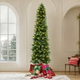 thumbnail image 2 of Simenmax 6ft Prelit Pencil Christmas Tree with Warm White LED Lights, Artificial PVC Xmas Christmas Tree with Sturdy Metal Stand for Small Spaces, Home, Office, Holiday Decor, 2 of 12