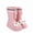 Pink, variant on Women'S Mid Calf Rain Boots Cute Eye Decor Pull On Waterproof Thick Sole Comfort Footwear For Indoor And Outdoor Daily Use White