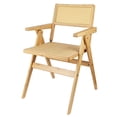 thumbnail image 5 of Bamboo Folding Chairs With Woven Rattan Backrest & Seat Rubber Bamboo Frame | Natural Wood Color, 5 of 7
