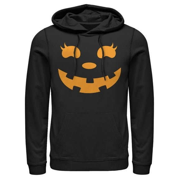 Men's CHIN UP Halloween Jack o' Lantern Face Pull Over Hoodie Black Large
