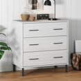 thumbnail image 1 of vidaXL Sideboard with 3 Drawers White 77x40x79.5 cm Solid Wood Oslo 0 Shelves, 1 of 5