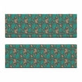thumbnail image 2 of Brown and Blue Bench Cushion Set of 2, Abstract Flyaway Leaves with Curly Details Retro, Standard Size Foam Pad and Decorative Cover, Turquoise Umber, by Ambesonne, 2 of 4