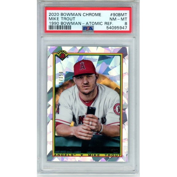 2020 Bowman Chrome 1990 Bowman Mike Trout 1990 Bowman Atomic Refractor  PSA 8